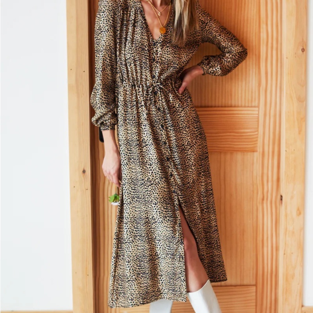 May Dress - Little Cheetah Silk (XS)